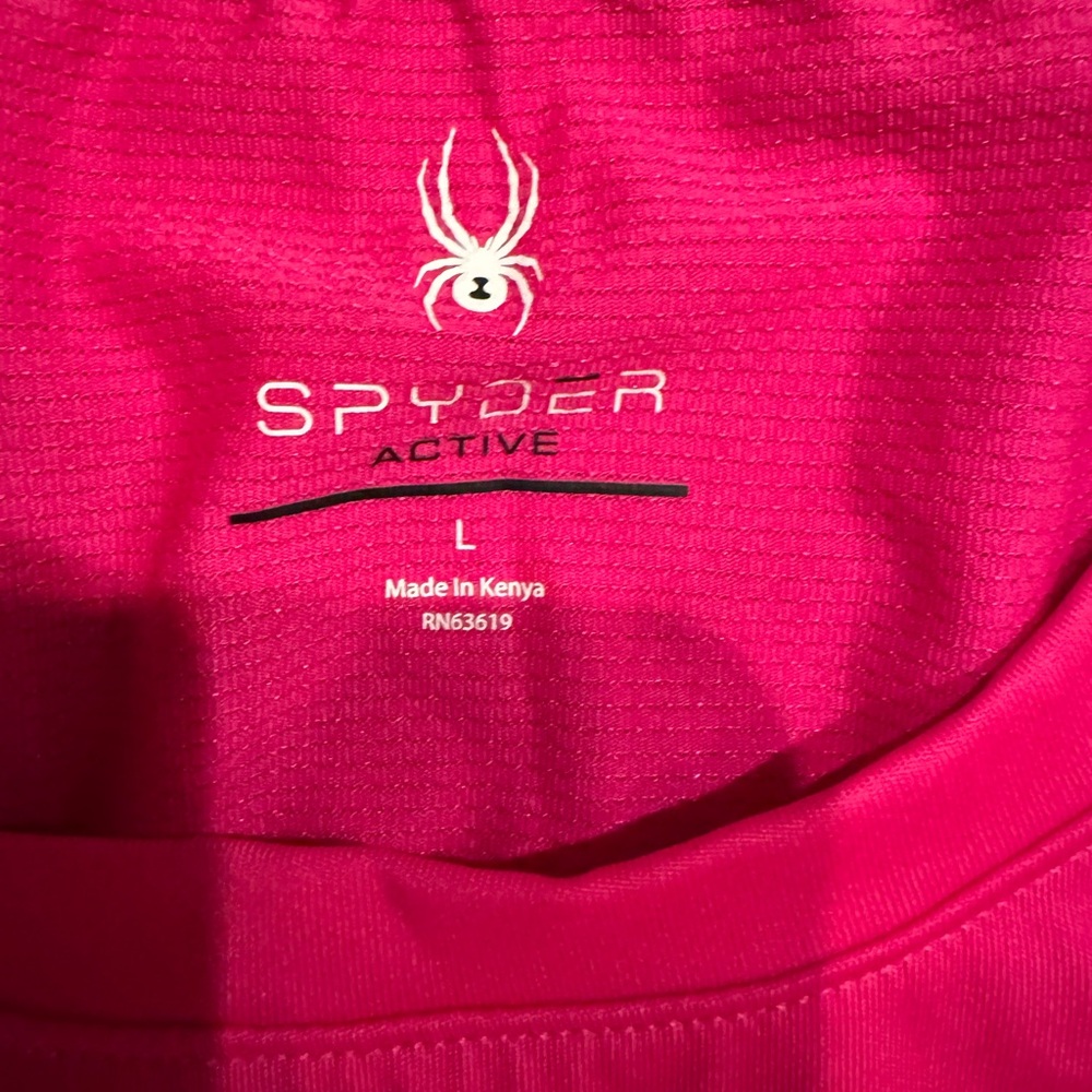 Spyder Active Women’s Pink Performance Top Size Large NWOT Athletic Tee - Picture 6 of 7